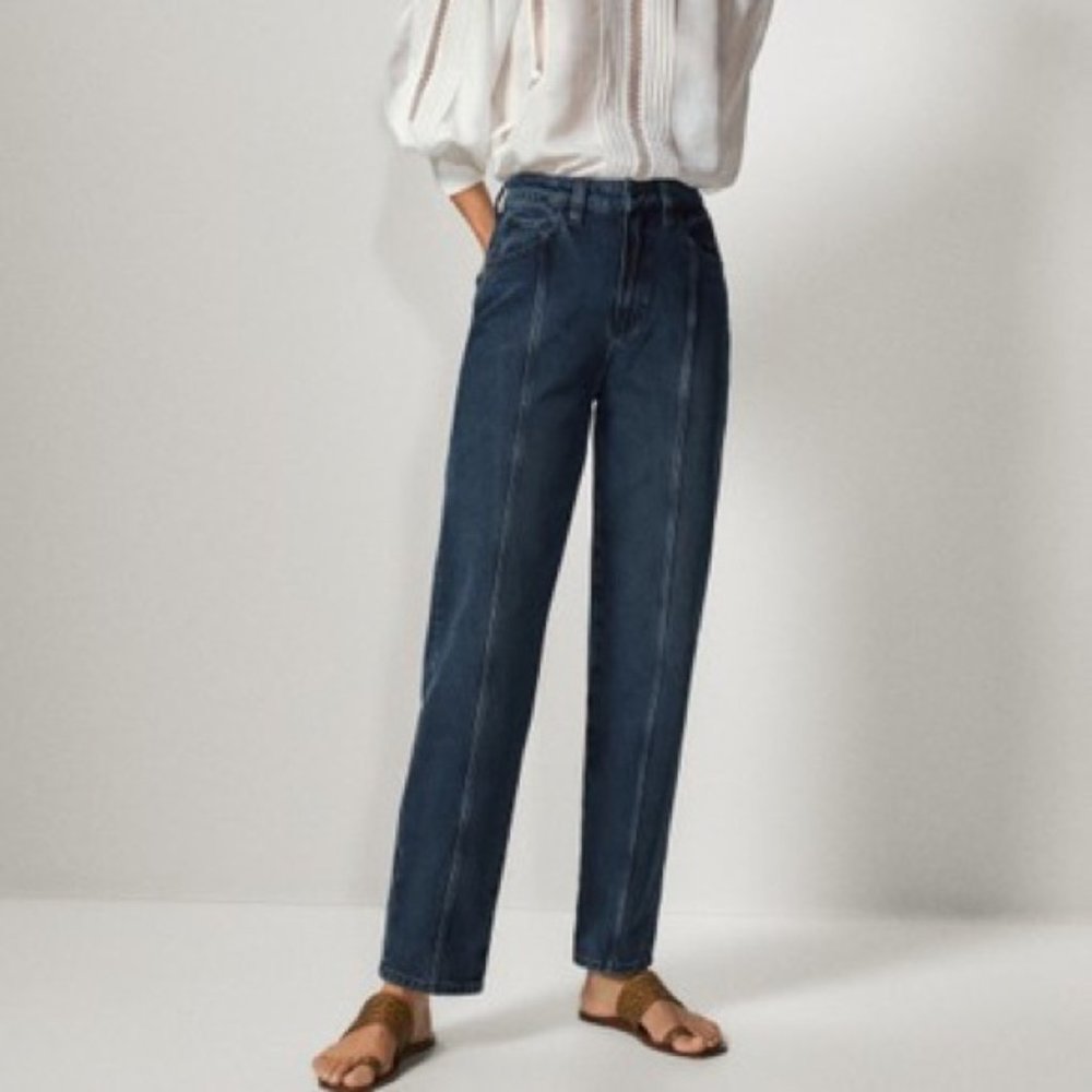 MASSIMO DUTTI | Black Seamed Straight Fit Jeans